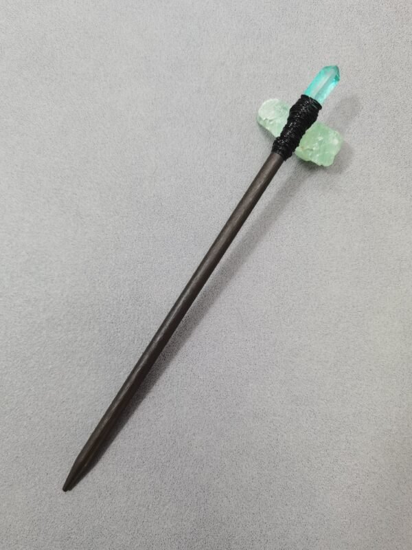 Vintage wood hairpin crystal hair stick Wicca accessories hair accessories  witches wand witch staff altar decoration gift