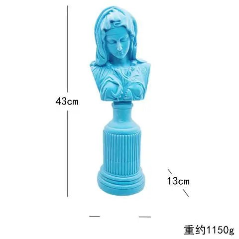 Virgin Mary Figures Creative Flocking Home Decoration Resin Crafts Church Utensils Christmas Gift Catholic Christian Decor
