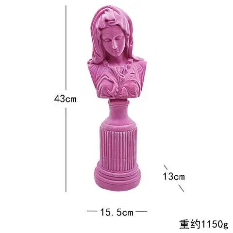 Virgin Mary Figures Creative Flocking Home Decoration Resin Crafts Church Utensils Christmas Gift Catholic Christian Decor
