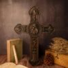 Virgin Mary Holding Baby Jesus Cross Solid Wood Carving Christmas Jesus Christ Nativity Religious Character Catholic Wall Cross