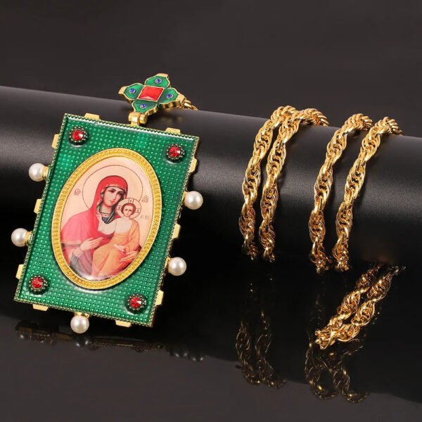 Virgin Mary Necklace Jesus Christian Crystal Catholic Christ Church Utensils Pries Orthodox Religious Crafts