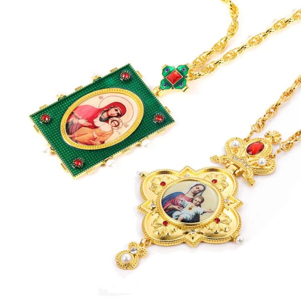 Virgin Mary Necklace Jesus Christian Crystal Catholic Christ Church Utensils Pries Orthodox Religious Crafts