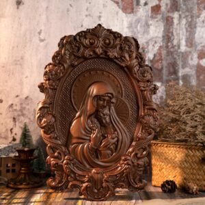 Virgin-Mary-and-Baby-Jesus-Wood-Sculpture-Nativity-Catholic-Religious-Image-Orthodox-Saints-Home-Furnishings-Decor Virgin Mary and Baby Jesus Wood Sculpture Nativity Catholic Religious Image Orthodox Saints Home Furnishings Decor Wall Art