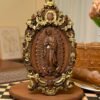 Virgin Mary of Guadalupe statue, wood carving, catholic saint image, Christian prayer, home church decoration gift