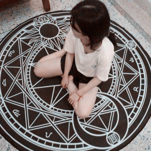 Pentagram Fluffy Rugs Anti-Skid Shaggy Area Home Bedroom Carpet Floor Mat