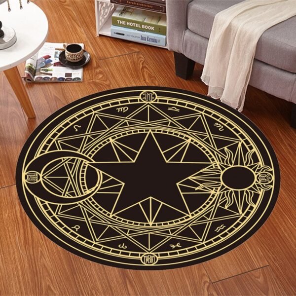 Pentagram Fluffy Rugs Anti-Skid Shaggy Area Home Bedroom Carpet Floor Mat