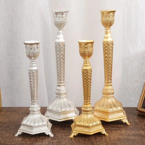 Wedding Candle Hoder Metal Retro Long Candelabra Dinner Tatble Short Candlestick Party Decoration Home