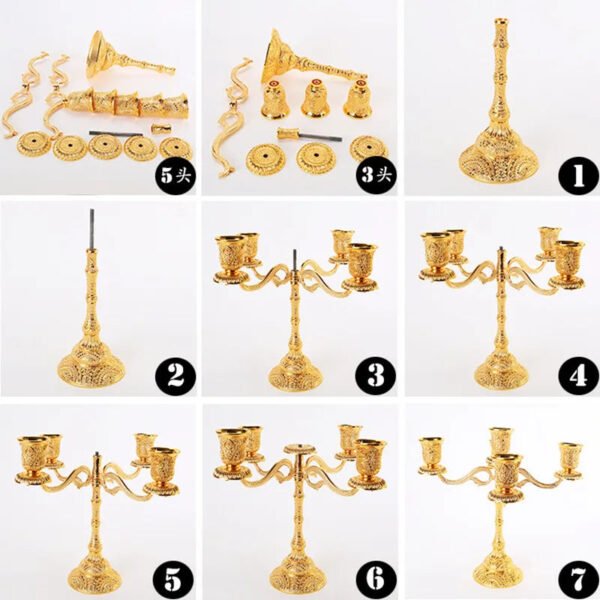 Wedding Candlestick Five Branch Home Decoration Candle Holder Dinner Candleight Hoetal Nordic Candelabra