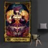 Western Witch Tarot Card Pattern Blanket Tapestry Wall Hanging  Witchcraft Psychedelic Decor Moon Sun Flower Mandela Divination  Wall Decor