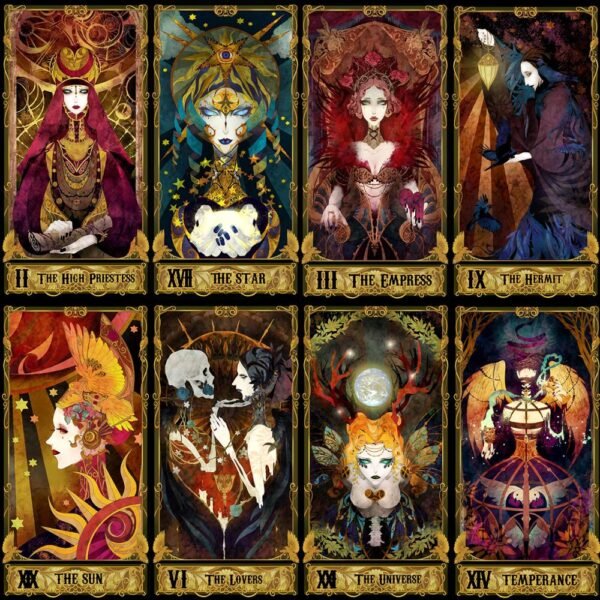 Western Witch Tarot Card Pattern Blanket Tapestry Wall Hanging  Witchcraft Psychedelic Decor Moon Sun Flower Mandela Divination  Wall Decor