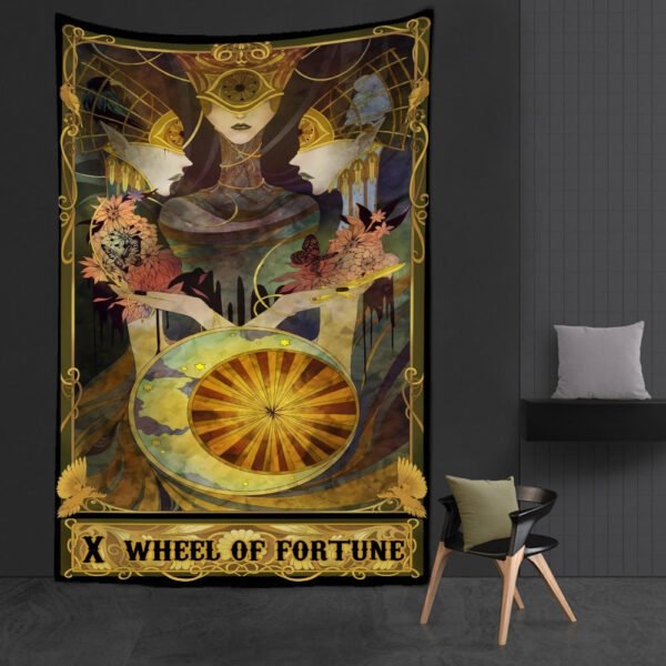 Western Witch Tarot Card Pattern Blanket Tapestry Wall Hanging  Witchcraft Psychedelic Decor Moon Sun Flower Mandela Divination  Wall Decor