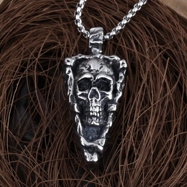 Punk Rock Stainless Steel Gothic skull Pendant Necklace With Chain For Man Party/Halloween Man Gift