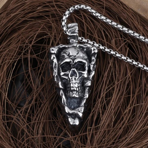 Punk Rock Stainless Steel Gothic skull Pendant Necklace With Chain For Man Party/Halloween Man Gift