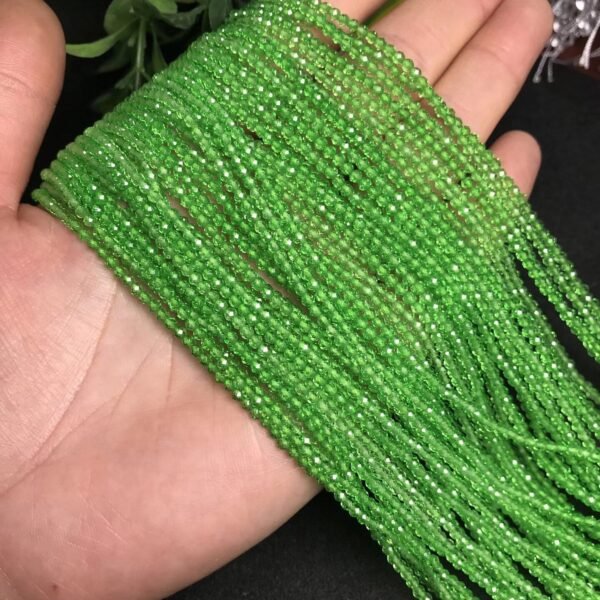 Magicun Crystal~Wholesale green crystal faceted chamfer beads jewelry accessories Semi-finished products with beads diy bracelet accessories
