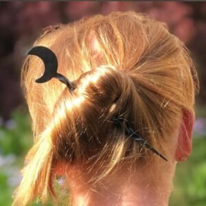 Wicca Crescent Hair Stick   Celestial Witchcraft Accessories Viking Witch Headdress Hairpin Punk Pagan Gift