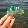 Wicca  Raw Natural Crystal Moon Mermaid Hair Comb Witchcraft Accessories Bridal Party Decoration Gift
