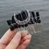 Wicca  Raw Natural Crystal Moon Mermaid Hair Comb Witchcraft Accessories Bridal Party Decoration Gift
