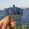 Wicca  Raw Natural Crystal Moon Mermaid Hair Comb Witchcraft Accessories Bridal Party Decoration Gift