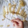 Magic Wicca~Wicca Raw crystal crown natural yellow crystal non-plated headband moon party gift witchcraft accessories hair accessories