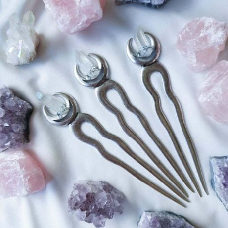 Magic Wicca~Wicca Vintage Hair Sticks Crescent Moon Dragon Viking Renaissance Hairpin Hair Accessories Witch Hairpin Amulet  Hair Jewelry