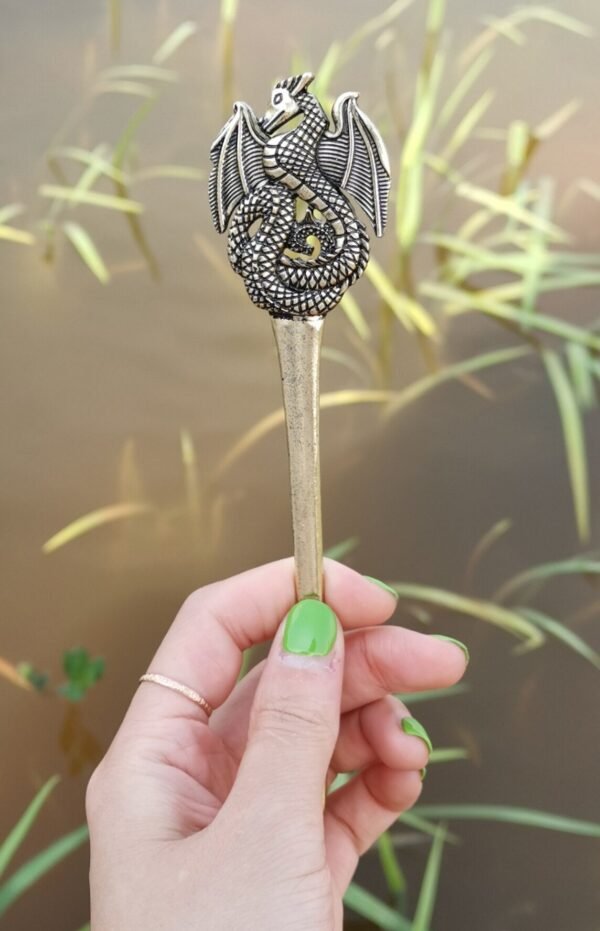 Magic Wicca~Wicca Vintage Hair Sticks Crescent Moon Dragon Viking Renaissance Hairpin Hair Accessories Witch Hairpin Amulet  Hair Jewelry