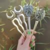 Magic Wicca~Wicca Vintage Hair Sticks Crescent Moon Dragon Viking Renaissance Hairpin Hair Accessories Witch Hairpin Amulet  Hair Jewelry