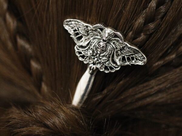 Wicca accessories death moth hairpin skull hair stick witch accessories  headdress wand Gothic special gift