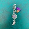 Wicca braid original amethyst hair ring five-pointed star Viking spiral hair beads raw crystal quartz