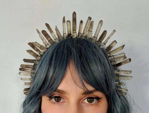 Magic Wicca~Wicca raw crystal crown headband black line black headband goddess crown girlfriend party gift