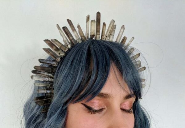Magic Wicca~Wicca raw crystal crown headband black line black headband goddess crown girlfriend party gift