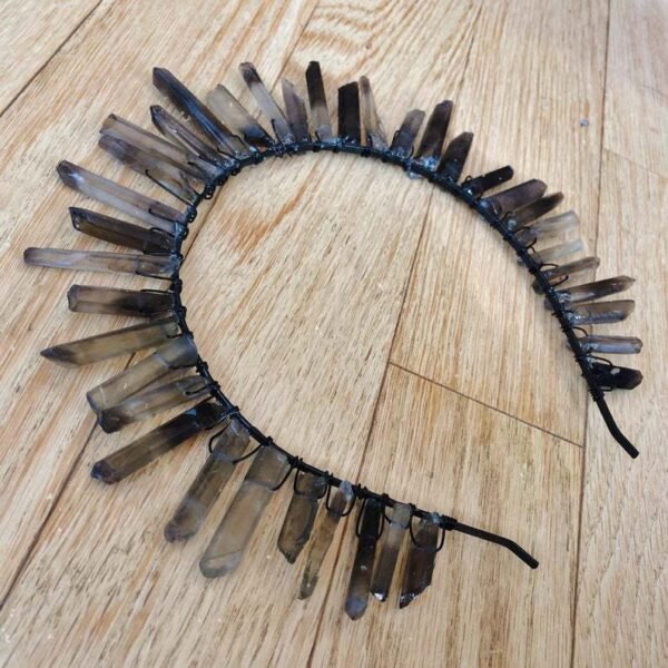 Magic Wicca~Wicca raw crystal crown headband black line black headband goddess crown girlfriend party gift