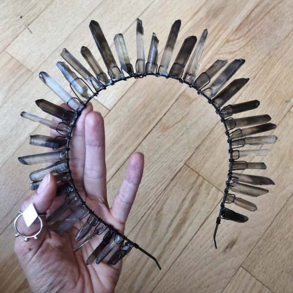 Magic Wicca~Wicca raw crystal crown headband black line black headband goddess crown girlfriend party gift