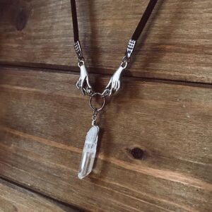 Wiccan Hands CHOKER Necklace, Pagan Choker,Black Velvet Choker, Wicca Choker