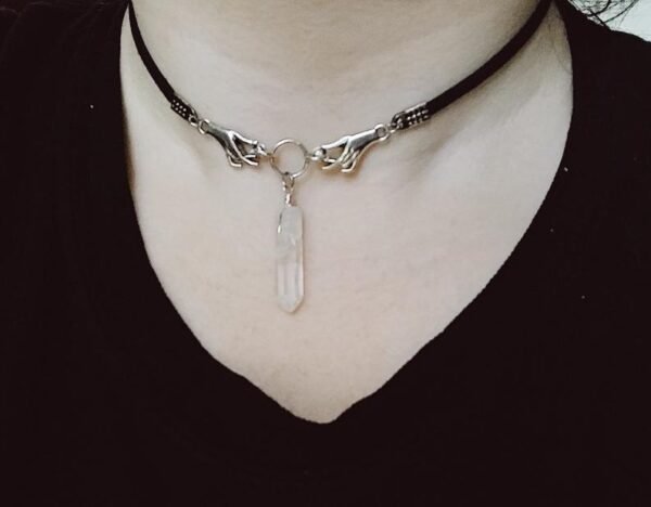 Wiccan Hands CHOKER Necklace, Pagan Choker,Black Velvet Choker, Wicca Choker