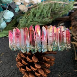 Magic Wicca~Wiccan Jewelry Rainbow Tiara Crystal Raw Natural Quartz Crystal Crystal Crown Crystal Tiara Mermaid Wedding Gift