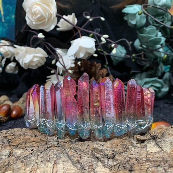Magic Wicca~Wiccan Jewelry Rainbow Tiara Crystal Raw Natural Quartz Crystal Crystal Crown Crystal Tiara Mermaid Wedding Gift