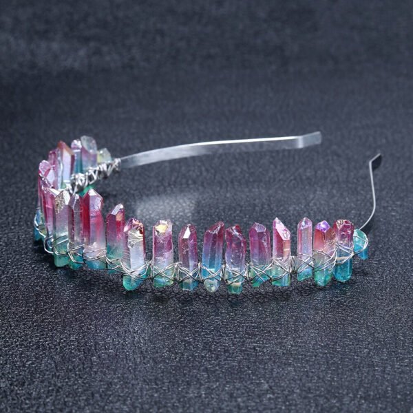 Magic Wicca~Wiccan Jewelry Rainbow Tiara Crystal Raw Natural Quartz Crystal Crystal Crown Crystal Tiara Mermaid Wedding Gift