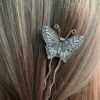 Magic Wicca~Wiccan vintage handmade butterfly hairpin  hair stick witch gothic pagan wedding bride princess Hair Accessoriesgift