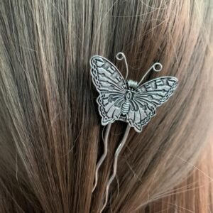 Magic Wicca~Wiccan vintage handmade butterfly hairpin  hair stick witch gothic pagan wedding bride princess Hair Accessoriesgift