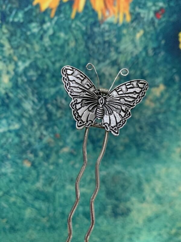 Magic Wicca~Wiccan vintage handmade butterfly hairpin  hair stick witch gothic pagan wedding bride princess Hair Accessoriesgift