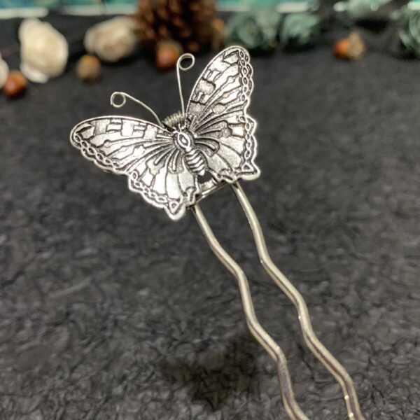 Magic Wicca~Wiccan vintage handmade butterfly hairpin  hair stick witch gothic pagan wedding bride princess Hair Accessoriesgift