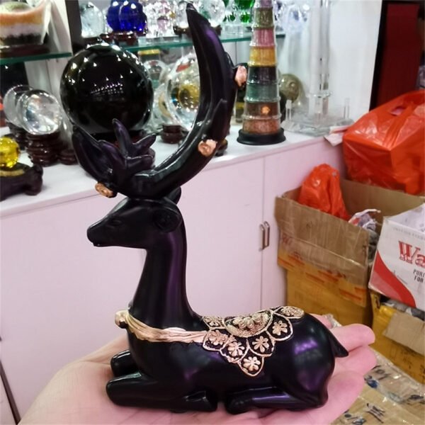 Wind Chimes Elk Sika Deer Crystal Ball Resin Base Shpere Display Stand Creative Crafts Gift Room Decor Suitable for 3-5cm Ball