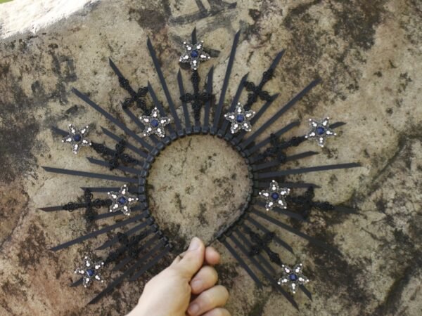 Witch Accessories Black Headband Sharp Headdress Stars Spiked Halo Crown Sunburst Crown Customizable Bridal Crown Gift