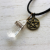 Witch Accessories Raw crystal five-pointed star necklace Five-pointed star necklace,Sweater chain, Wicca jewelry, gems, gifts
