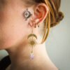 Witch Amethyst Sunburst Earrings Moon Dangle Celestial BOHO Dangle Women Fashion Statement Handmade Jewelry Gift 2022