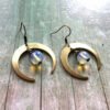 Witch Brass Moonstone Crecent Moon Earrings Celestial Astronomy Boho Hippies Jewelry  for Her Beautifu Fashion Trend