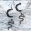 Witch Crescent Moon Crow Earring Black Moon Snake Sword Star Earrings Gothic Pagan Jewelry