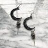 Witch Crescent Moon Crow Earring Black Moon Snake Sword Star Earrings Gothic Pagan Jewelry