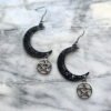Witch Crescent Moon Crow Earring Black Moon Snake Sword Star Earrings Gothic Pagan Jewelry