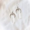 Witch Crescent Moon Crystal Quartz Dangle Earring Celestial Witch Jewelry Pagan Gift
